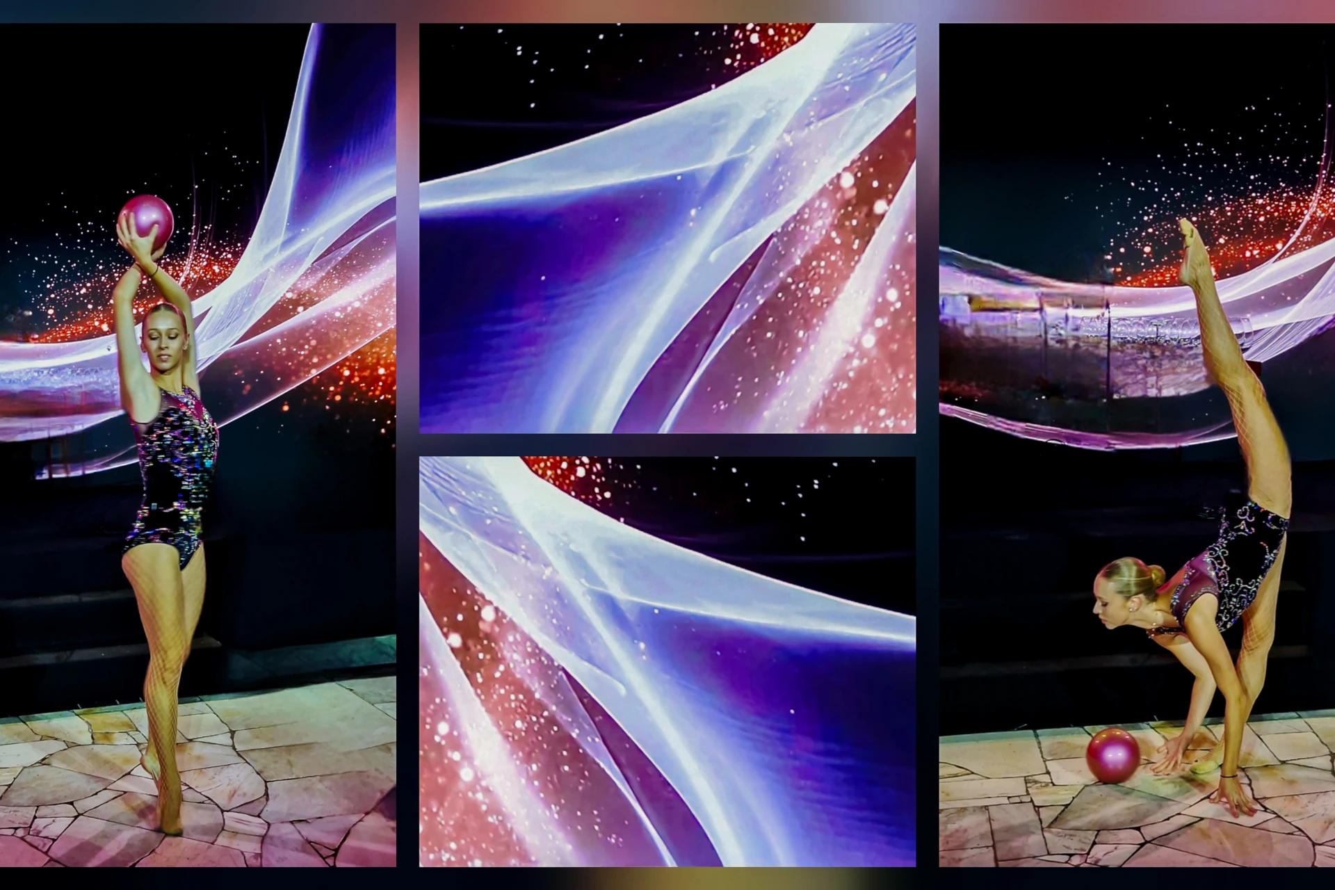 balet gimnastyka artystyczna Anna Milej dedykowana choreografia kreacja na event zespół taneczny X-Ray Dance Group współgranie artystów Glass Duo szklana harfa anielskie organy